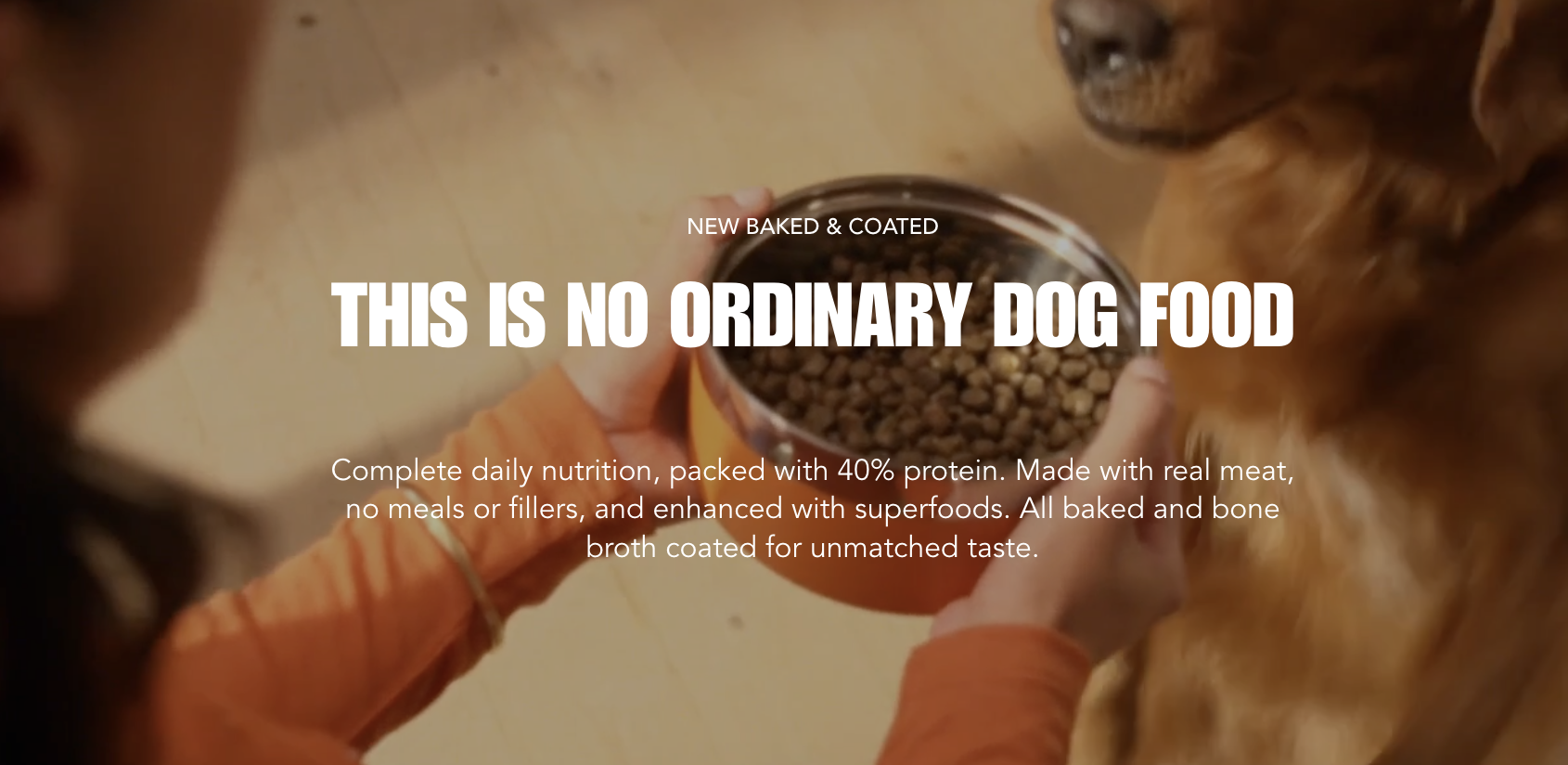 Baked and Coated campaign headline and product positioning on the launch website