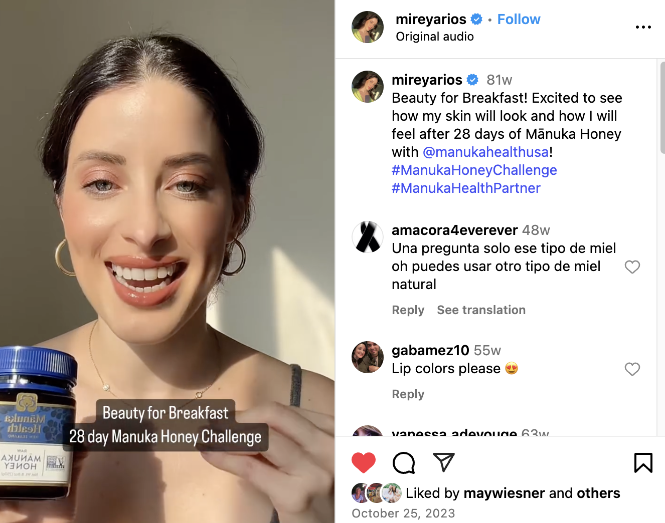 Influencer documenting the Beauty for Breakfast 28-day challenge