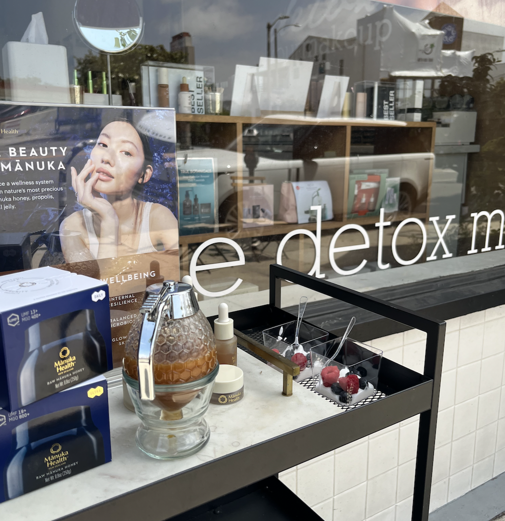 Mānuka Health skincare merchandising at The Detox Market